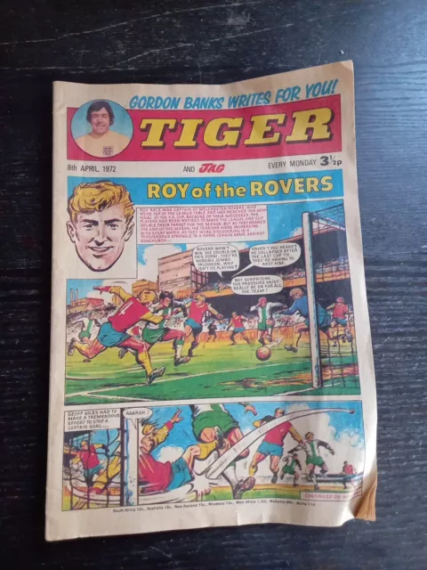 Tiger & Jag Comic 8th April 1972 - ROY OF THE ROVERS Cover - Malcolm Macdonald