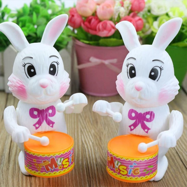 Funny Rabbit Tin Toy Montessori Early Learning Educational Toy Wind Up JH