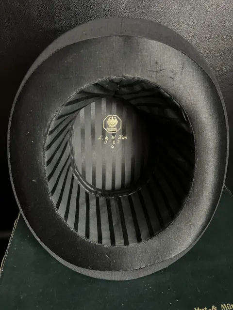 Antiker Zylinder Hut Chapeau Claque mit original Karton um 1900 3