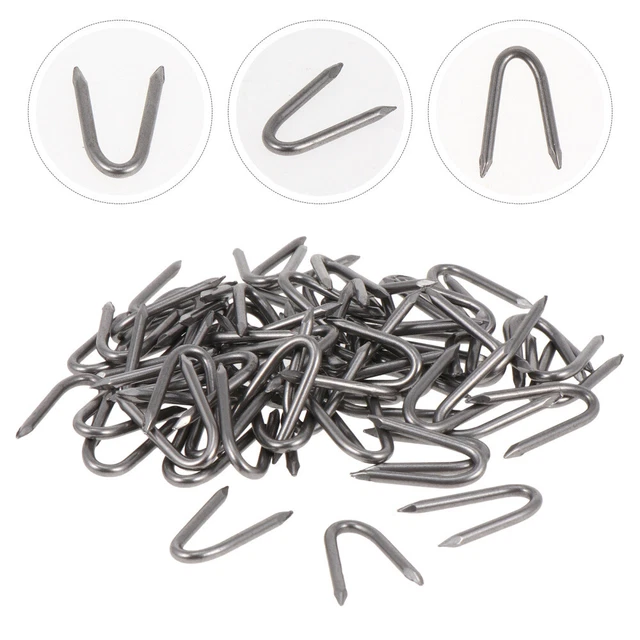 70 Pcs U-shaped Nails Wire Fence Staples Fasteners Heavy Duty Fixer