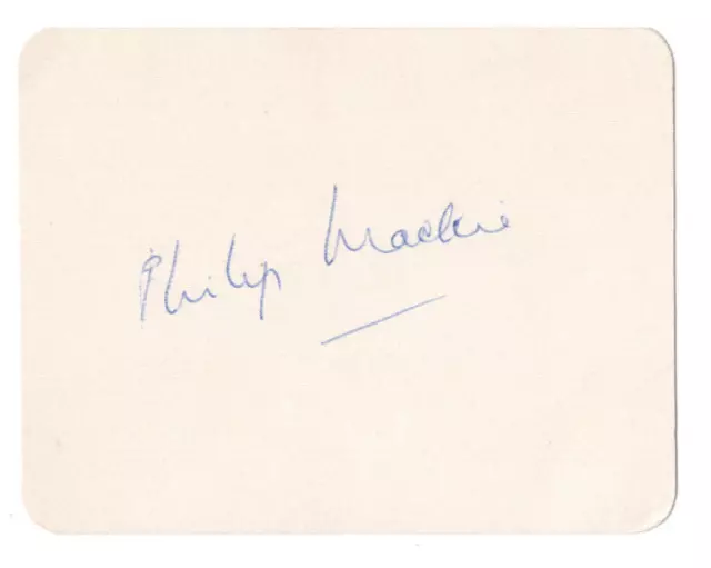 Philip Mackie Signed Card 1962 /Autographed British Screenwriter