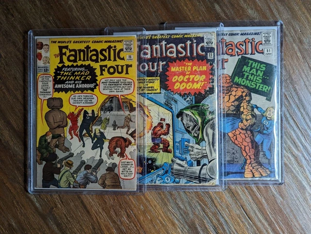 Fantastic Four 15, 23, 51 (three silver age comics) Stan Lee Jack Kirby