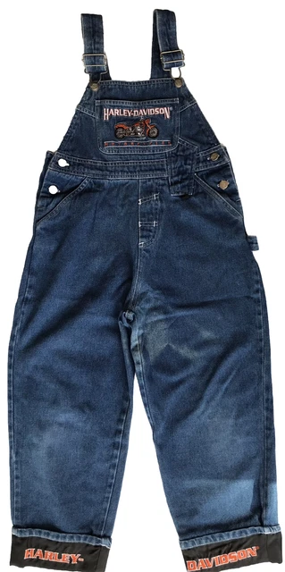 Harley Davidson Blue Jean Bib Overalls Kids Medium
