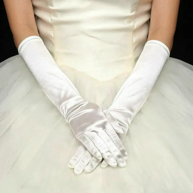 Women's Satin Long Gloves Opera Wedding Bridal Evening Party Prom Costume Glove 3