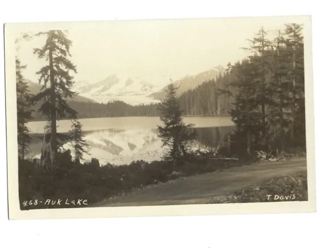 c.1900s Auk Lake Mendenhall Glacier Juneau Alaska AK T. Davis RPPC Postcard