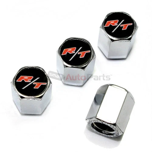 (4) Dodge R/T Logo Chrome ABS Car Tire/Wheel Air Stem Valve CAPS Mopar Covers