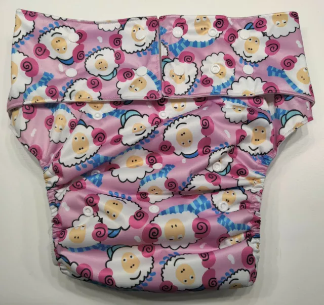 Washable adult diaper for Adult M.Inserts Plastic Pants Lamb Abdl