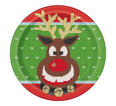 Ugly Sweater Christmas Plates 9 Inches Pack Of 8 by north pole