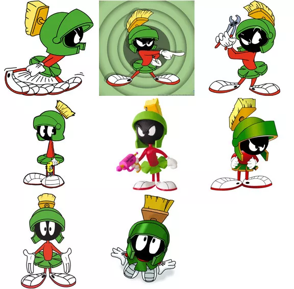 Marvin the Martian characters, iron on T shirt transfer. Choose image and size
