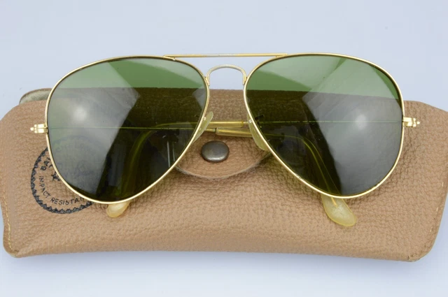 RAY BAN AVIATOR Sunglasses Lenti Baush Lomb Verdi Made in USA 1980s EUR 99 00 PicClick IT