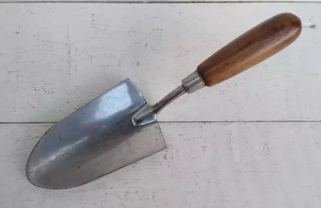 VINTAGE Stainless Steel Garden Trowel, Wooden Handle