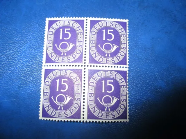 --- Bund---1951---129 ** Posthorn 15 Pf.--4er Block----POSTFRISCH--