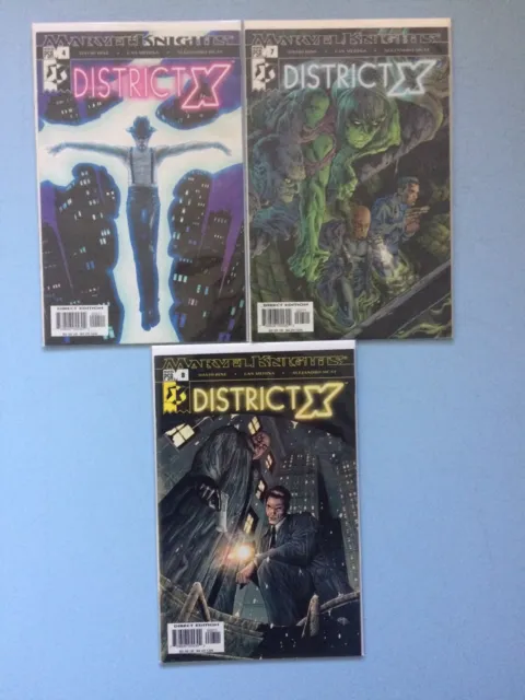 District X # 4, 7 and 8 Marvel Comics VF 2004-05 bagged and boarded
