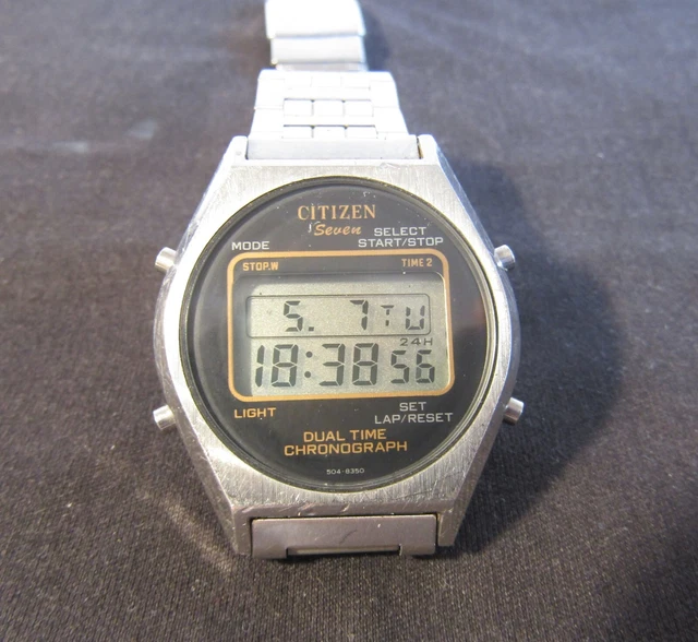 VINTAGE LCD DIGITALE Citizen Sette Dual Time anni 80 EUR 28 10 PicClick IT