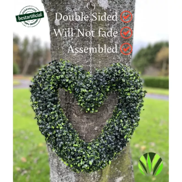 Best Artificial Large Boxwood Topiary Heart Hanging Garden Wreath Wedding Grave