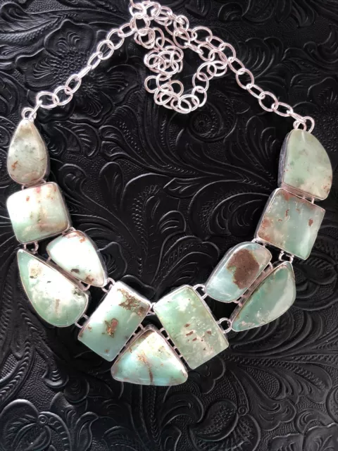 Old Southwest Natural Boulder Chrysoprase 19” Necklace 59.9 Gram Happiness Stone