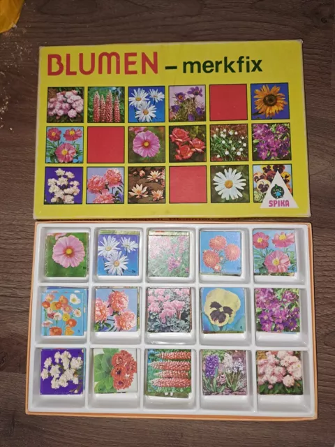 Blumen Merkfix 31 Paare DDR Memory Legespiel Spika