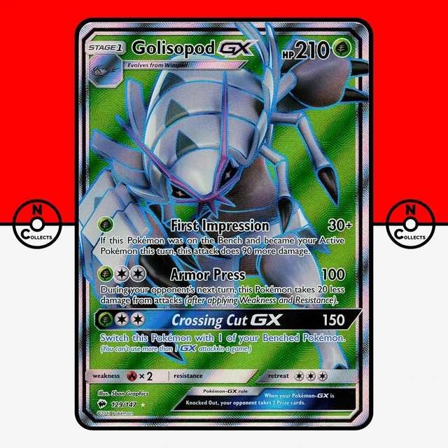 Pokemon Golisopod GX Burning Shadows 129/147 LP-NM