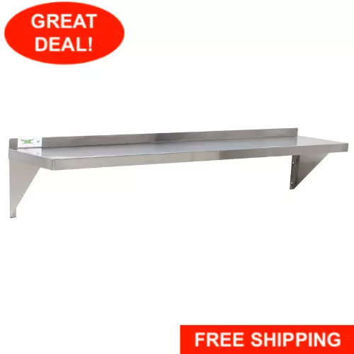 12" x 60" NSF Wholesale Stainless Steel Restaurant Kitchen Solid Wall Shelf