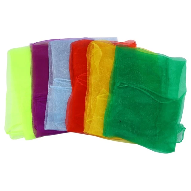 12 X Piccole Sciarpe Danza Sciarpe Multicolore Sciarpe Giocoleria Danza I9X4