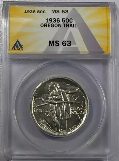 1936 Classic Commemorative Oregon Trail Memorial ANACS MS-63