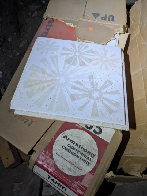 24 Vintage 12x12" Armstrong Centennial Cushiontone Tahiti Acoustic Ceiling Tiles