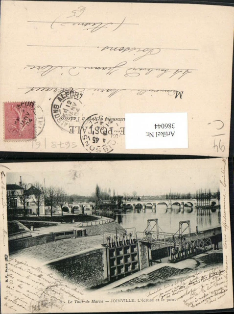 386044,Ile-de-France Val-de-Marne Joinville L'ecluse et le pont Brücke