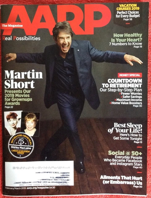AARP THE MAGAZINE February March 2019 Martin Short/Shirley MacLaine £2.