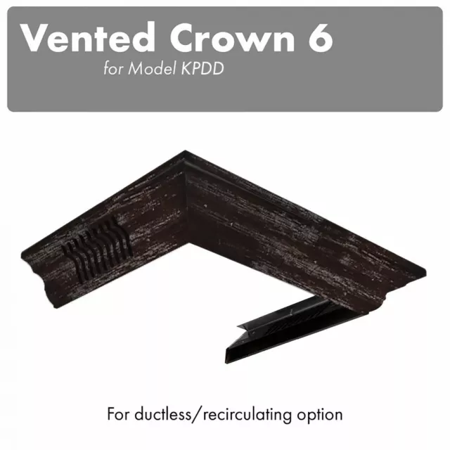 ZLINE VENTED CROWN MOLDING WOOD WALL HOOD DUCTLESS KPDD-30, KPDD-36 (CM6v-KPDD)