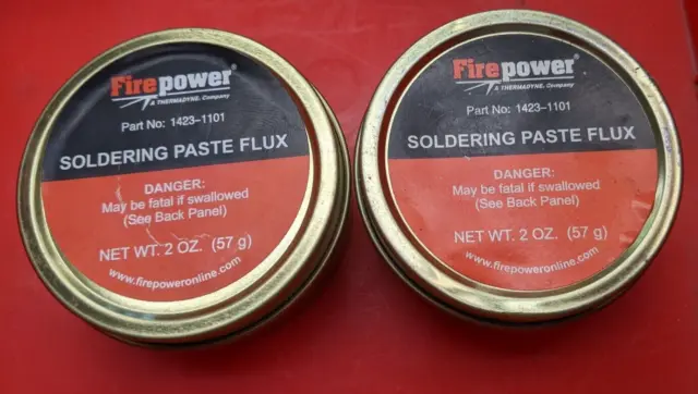 TWO New Fire Power 2 Oz. Soldering Paste Flux-  1423-1101- - Free Shipping
