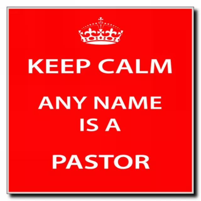 Pastor Personalised Keep Calm Coaster