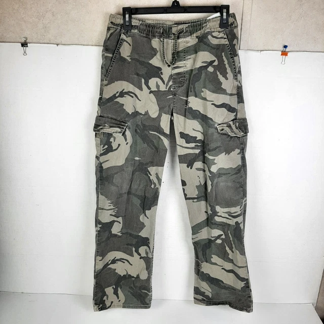 Wrangler Boy's Camo Camouflage Cargo Pants Drawstring Waist Size XL 14/16