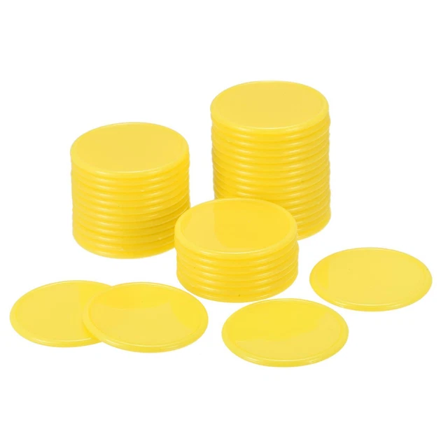SMALL PLASTIC LEARNING Counters 37mm/1.45 Inch Yellow, Pack of 100 19.
