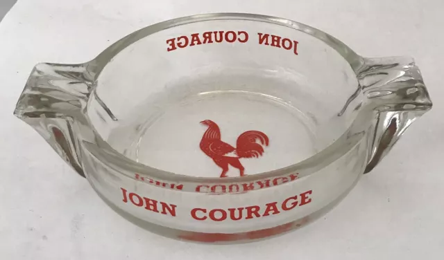 John Courage Vintage Glass Pub Retro Advertising Ashtray FREE POSTAGE