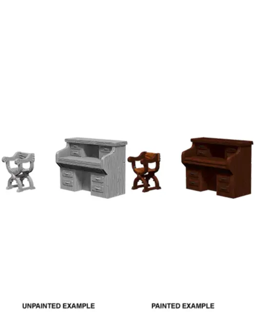 Desk & Chair: Deep Cuts Unpainted Miniatures