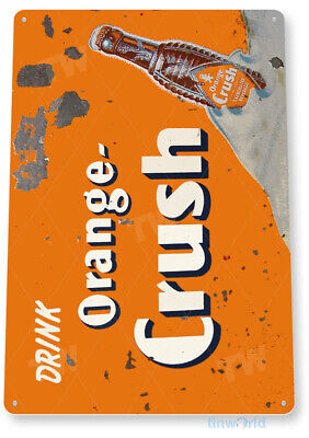 TIN SIGN Orange Crush Soda Logo Metal Décor Wall Art Store Bar A534