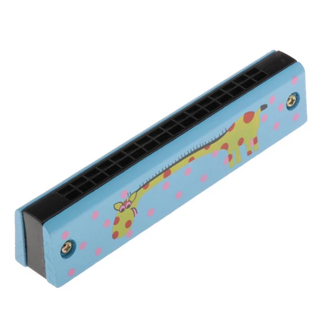 WOODEN CARTOON HARMONICAS Double-row Mouth Organ Mini Learning Toy ...
