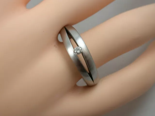 schwerer Designerring Platin Solitär 0,10 Ct  top Qualität  Käthe Ruckenbrod