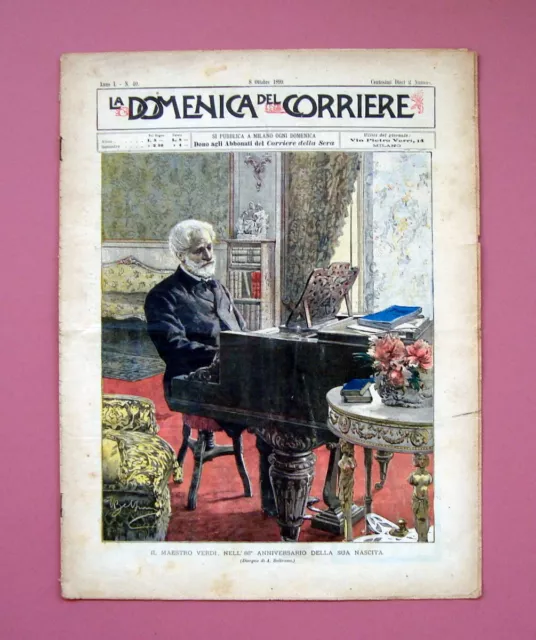 La Domenica del Corriere Anno I n 10 1899  Maestro Verdi 86°anniversario nascita