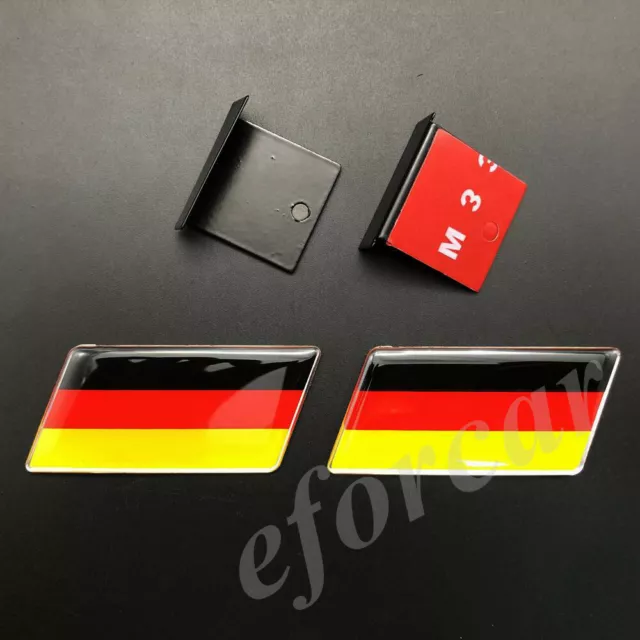 2pcs Gemany German Flag Car Auto Front Grille Grill Emblem Badge Decal Stickers