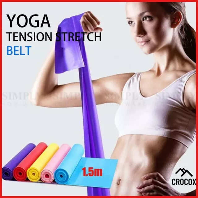 Yoga Straps Tension Stretch Belt Resistance Loop Band Pilates Gym Exercise Home