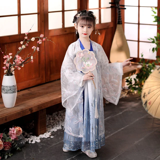 Abito Hanfu Ragazze Cosplay Ricamo Hanfu Abbigliamento Cinese Bambini Costume Tuta Tang