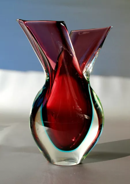 XL Murano Sommerso Vase, Flavio Poli, Seguso Vetri d´Arte, H. 31cm,~3,3kg,~1960