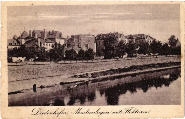 CPA AK DIEDENHOFEN - Moselanlagen mit Flohturm (454576)