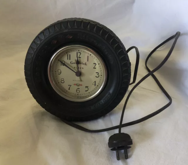 Original Vintage B.F. Goodrich Rubber Tire Clock Seth Thomas Advertisement