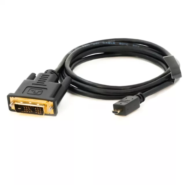 BIGtec 1m micro HDMI D auf DVI-D Adapter Kabel Stecker/Stecker Full-HD 2