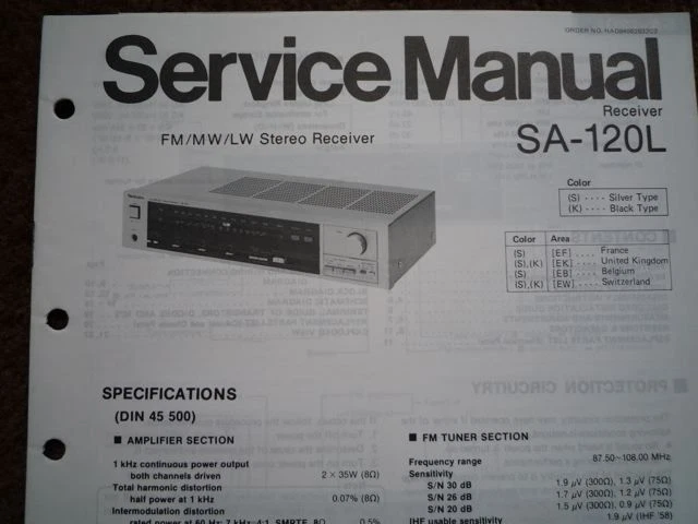 TECHNICS SA-120L STEREO amplifier receiver Service manual wiring parts