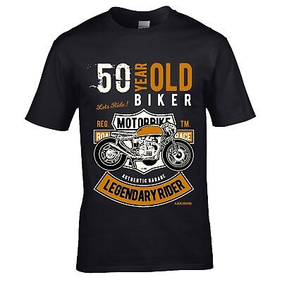 50 ANNO VECCHIO leggendario Biker Moto Vintage Da Uomo T-shirt 50th regalo di compleanno