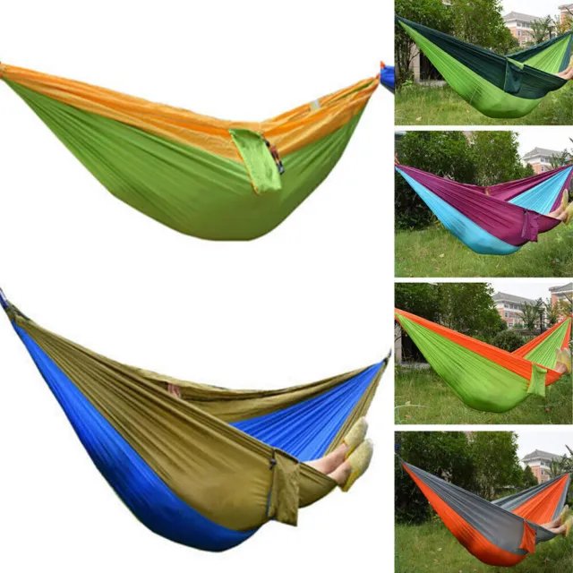 Portable Double Person Travel Camping Fabric Parachute Hammock Sleep Swing Bed