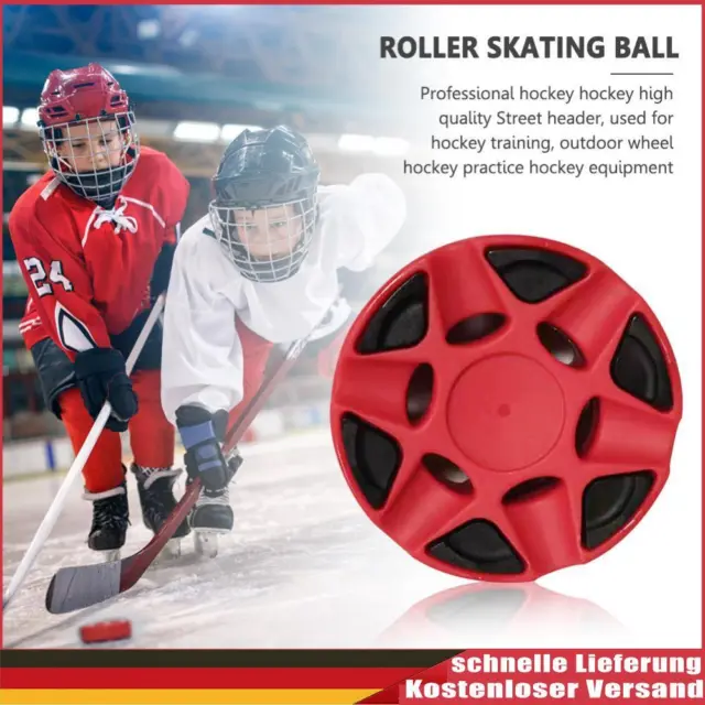 Eishockey-Puck Outdoor-Straßen-Rollhockey-Puck für Eishockey-Training (rot)